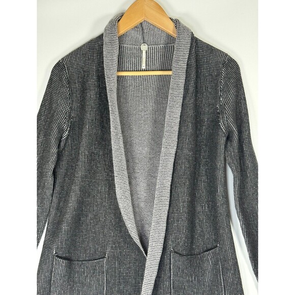 Margaret OLeary Cardigan Womens Medium Gray Textured Knit Open Tunic Sweater - Picture 2 of 10